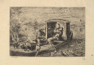 Gobbling a Meal, 1861. av Charles Francois Daubigny