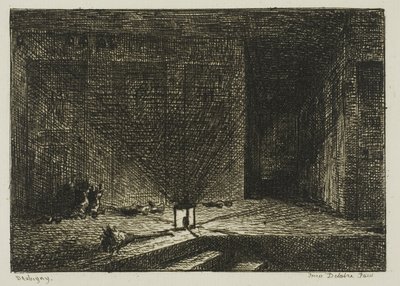 Interiör av ett värdshus (The Corridor of an Inn) av Charles Francois Daubigny