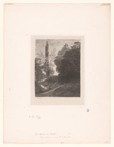 Landskap med slingrande flod Les bords du Cousin Serieets etsningar av landskap (serietitel) Eaux-fortes par Daubigny (serietitel) av Charles Francois Daubigny