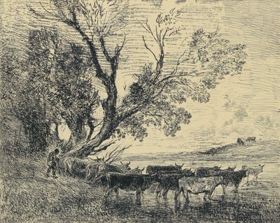 Le Gué av Charles Francois Daubigny