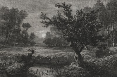 Månuppgång i Andillydalen av Charles Francois Daubigny