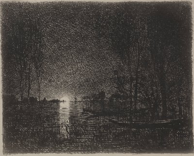 Nattstycke, originalavtryck 1862, tryckt 1921. av Charles Francois Daubigny