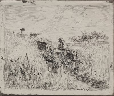 Path Through the Grain Field, originalavtryck 1862, tryckt 1921. av Charles Francois Daubigny