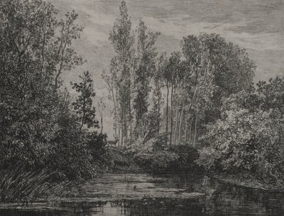 Hjortar vid vattnet, 1850. av Charles Francois Daubigny