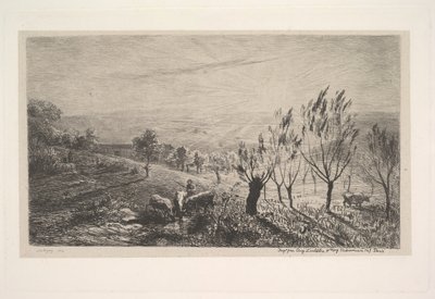 Soluppgång, 1850. av Charles Francois Daubigny