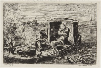 Att svälja en måltid av Charles Francois Daubigny