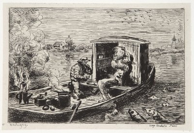 Att svälja en måltid av Charles Francois Daubigny