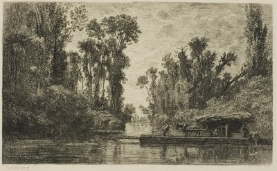 Bezons färja av Charles Francois Daubigny