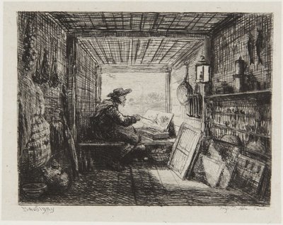 Ateljébåten av Charles Francois Daubigny