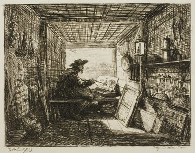 The Boat Studio, från The Boat Trip av Charles Francois Daubigny