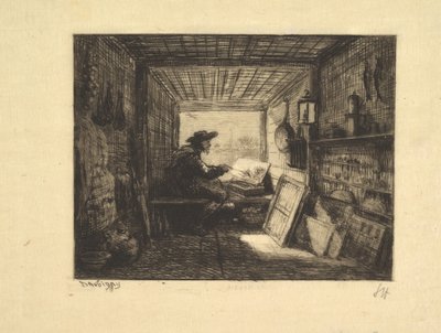 The Boat Studio, från serien Voyage en Bateau, 1862, 1861. av Charles Francois Daubigny