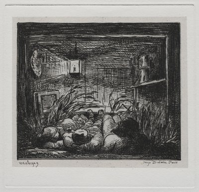 Båtresan: Sängkläder ombord på "Botin" (natt på båten) av Charles Francois Daubigny