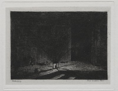 Båtresan: Interiör av ett värdshus (The Corridor of an Inn) av Charles Francois Daubigny