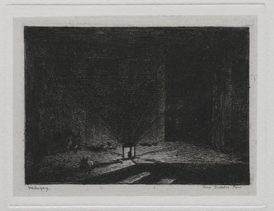 Båtturen: Interior of an Inn The Corridor of an Inn, 1861. av Charles Francois Daubigny