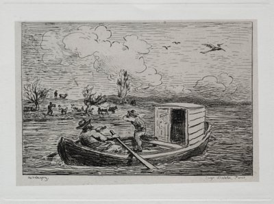 Båtturen: Le Mot de Cambronne The Slanging Match, 1861. av Charles Francois Daubigny