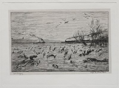 Båtturen: Fiskens glädje vid avgången av stugpojken (fisken) av Charles Francois Daubigny