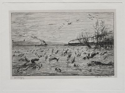 Båtturen: Fiskens glädje vid avgången av Cabin Boy The Fish, 1861. av Charles Francois Daubigny