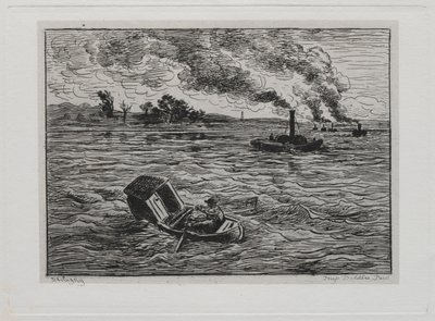 Båtturen: ångbåtarna eller se upp för ångbåtarna av Charles Francois Daubigny