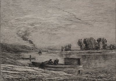 Båten i Conflans av Charles Francois Daubigny