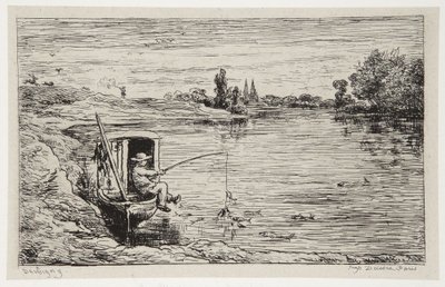 Skeppsgossen som fiskar av Charles Francois Daubigny