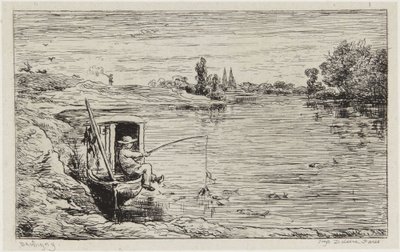 Skeppspojken som fiskar av Charles Francois Daubigny