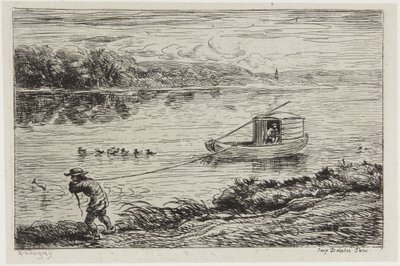 Skeppsgossen drar linan av Charles Francois Daubigny