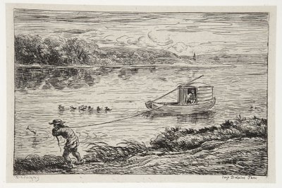 Kabinpojken släpar linan av Charles Francois Daubigny