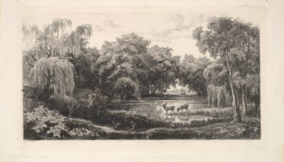 Rådjursdammen, 1837-78. av Charles Francois Daubigny