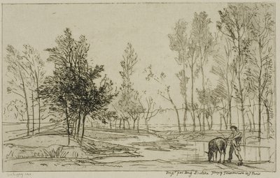 Åsnan vid vattningsplatsen av Charles Francois Daubigny