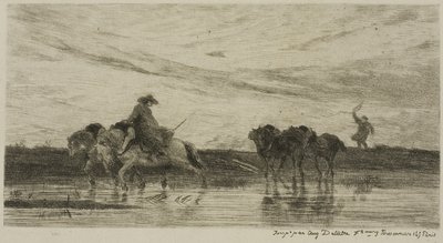Drayhästarna av Charles Francois Daubigny