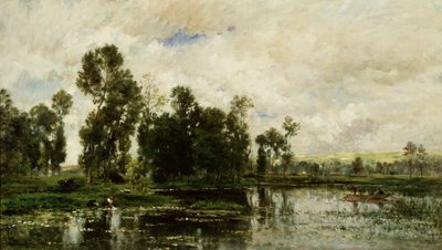 Kanten av dammen av Charles Francois Daubigny