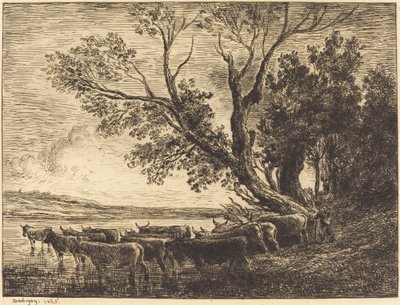 Ford (Le Gue) av Charles Francois Daubigny