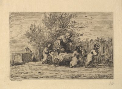Arvingarna till vagnen, 1861. av Charles Francois Daubigny