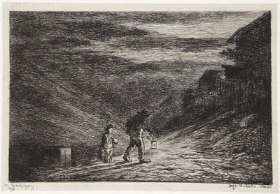 Sökandet efter ett värdshus av Charles Francois Daubigny