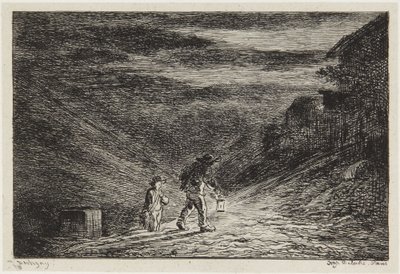 Sökandet efter ett värdshus av Charles Francois Daubigny
