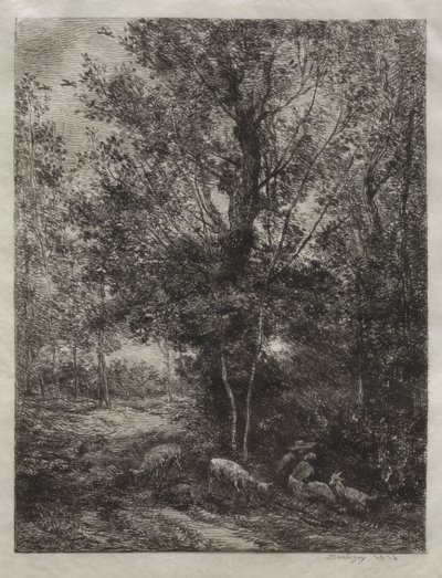 Herden och Herdinnan av Charles Francois Daubigny