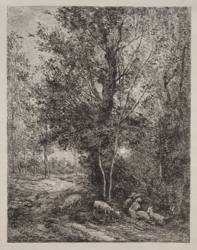 Herden och Herdinnan av Charles Francois Daubigny