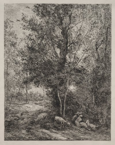 Herden och herdinnan, 1874. av Charles Francois Daubigny