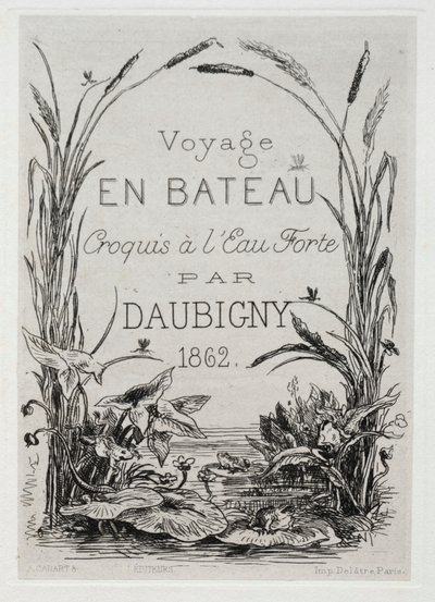 Titel Frontispiece för albumet: Båtresan av Charles Francois Daubigny