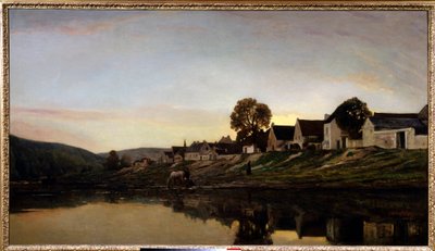 By nära Bonnieres Målning av Charles Francois Daubigny (1817-1878) 1861 Privat samling. av Charles Francois Daubigny