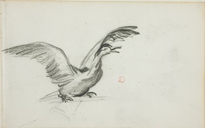 Vild duett (recto); Två stående nakna kvinnofigurer i nischer (verso) av Charles Francois Daubigny