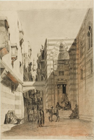 Egyptisk gatubild av Charles Francois Eustache