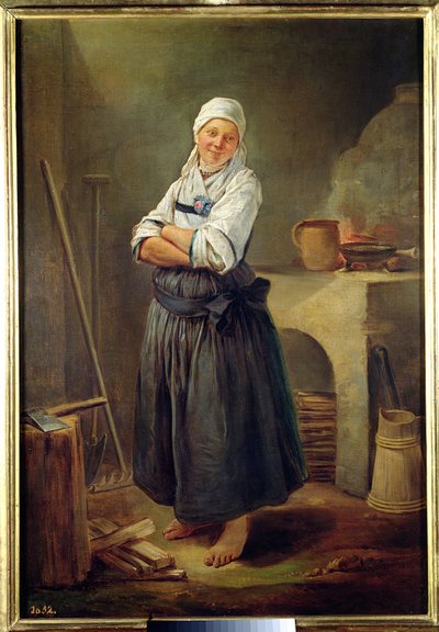 En saxisk bybo i sitt kök av Charles Francois Hutin
