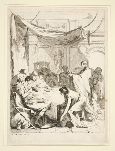 Feeding the Hungry, från serien Sept Oeuvres de Misericorde av Charles Francois Hutin