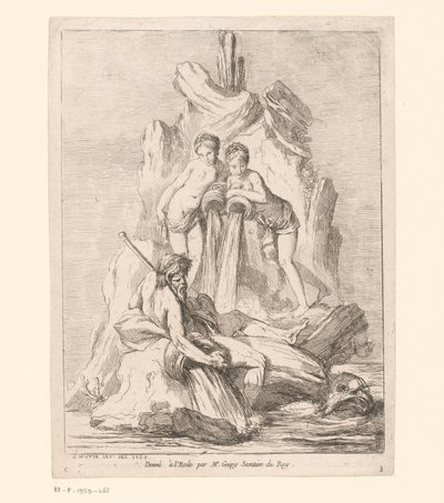 Fontän med två nymfer och en flodgud Fontäner (serietitel) Fontaines (serietitel) av Charles Francois Hutin