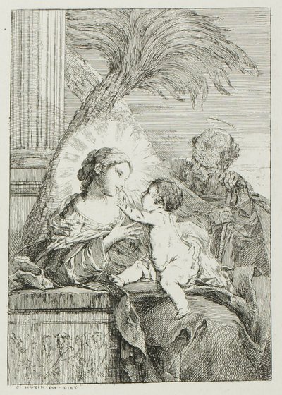 Den heliga familjens vila i Egypten av Charles Francois Hutin