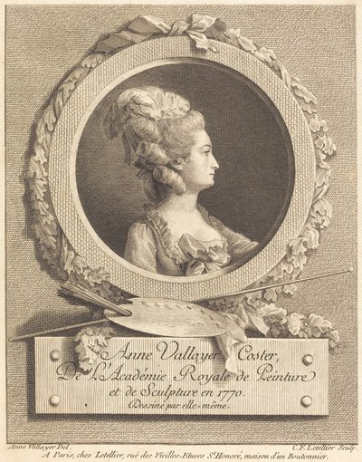 Anne Vallayer-Coster av Charles Francois Le Tellier after Anne Vallayer Coster