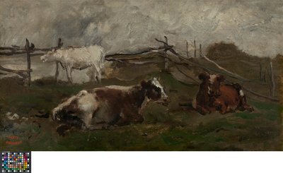 Kossor på en äng av Charles Francois Daubigny