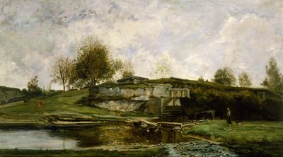 Sluss i Optevoz-dalen av Charles Francois Daubigny