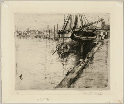 Docka, New York River av Charles Frederick William Mielatz